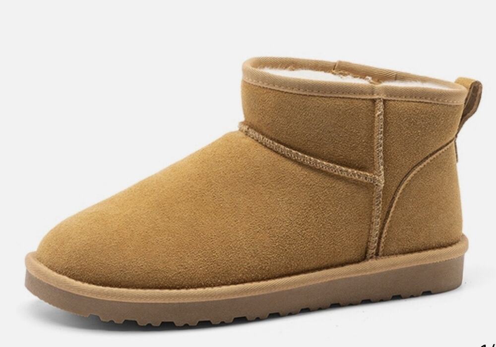 Bruno Marc Men’s Suede Faux Fur Winter Boots Chestnut Size 10.5